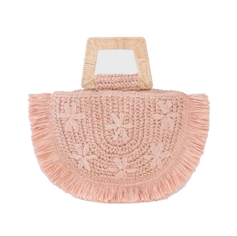 A New Day blush straw hand tote